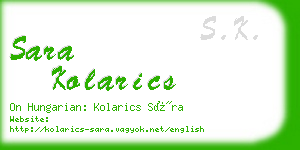 sara kolarics business card